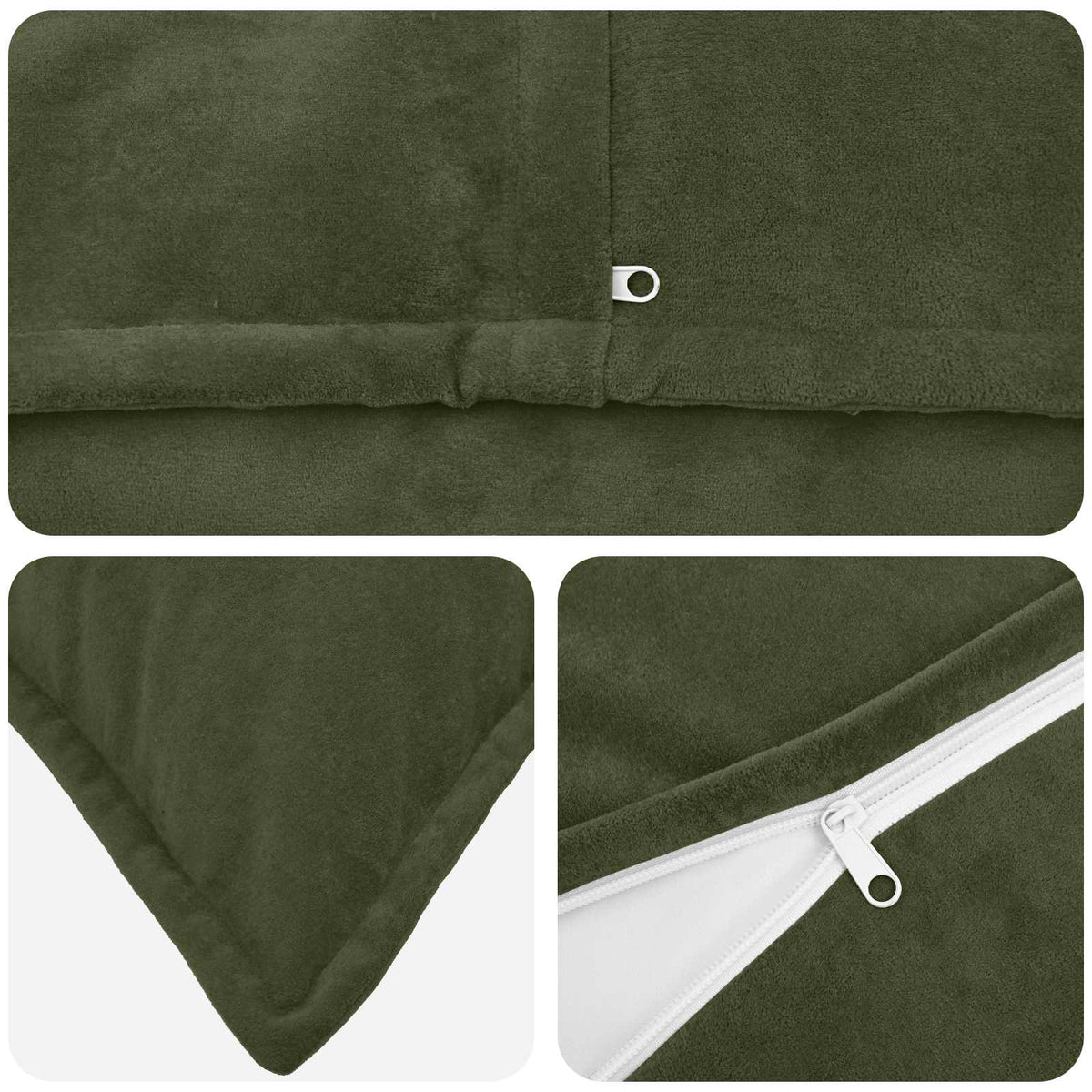 Cushion with Pillow HOUTEN 2 pcs Green Microfiber Fleece