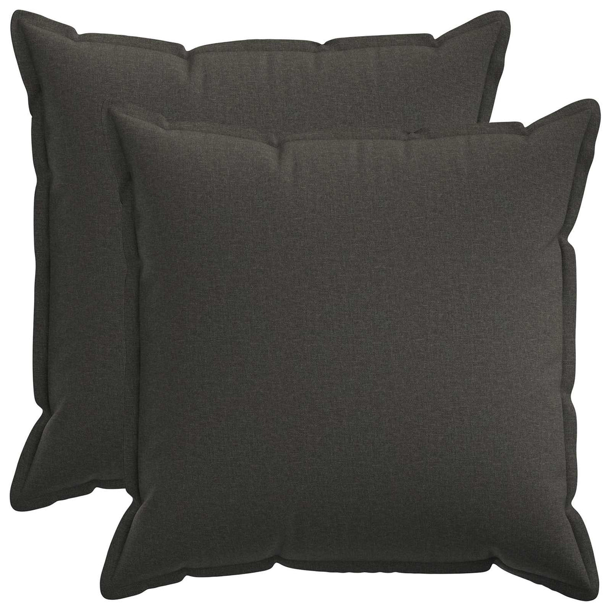 Throw Pillow 2 pcs HOUTEN Dark Grey 65 x 65 cm Faux Linen