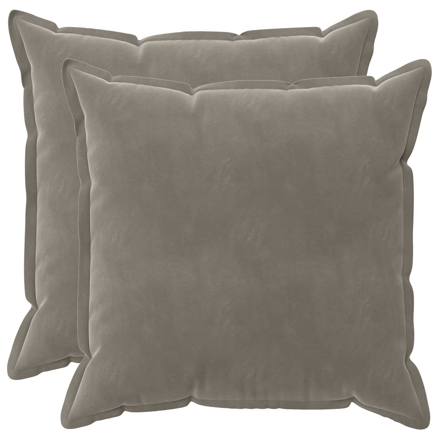 Cushion with Pillow HOUTEN 2 pcs Light Grey Velvet