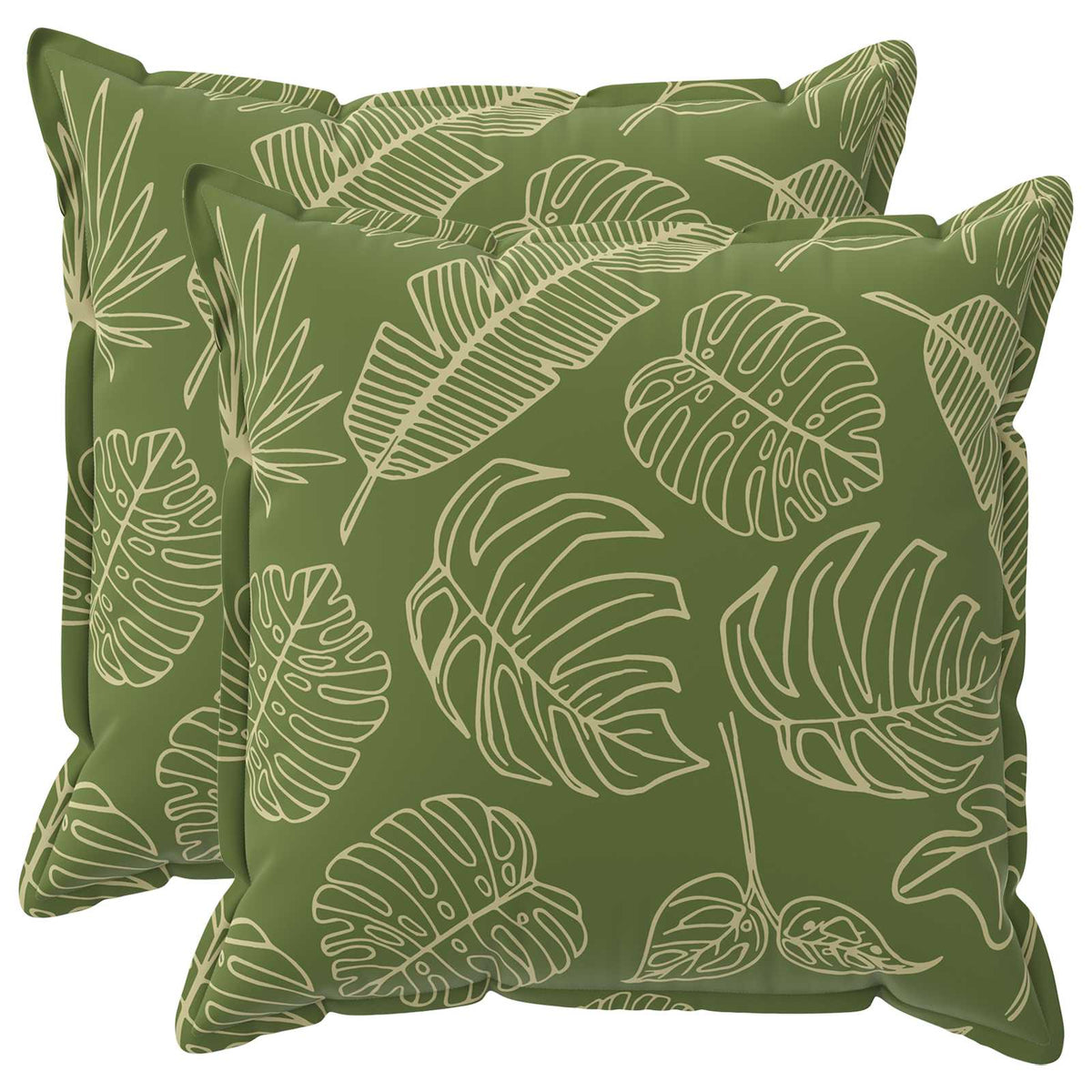 Throw Pillow 2 pcs HOUTEN Leaf Design 65 x 65 cm Polyester