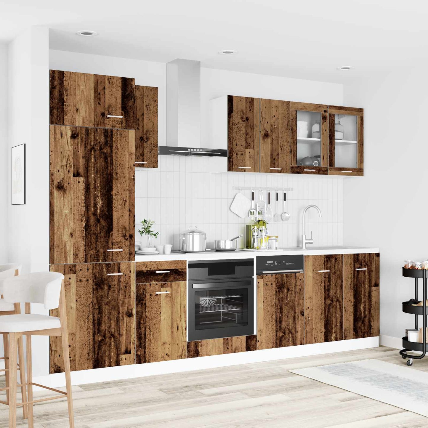 Kitchen Unit Lyon 8 pcs Old Wood Engineered Wood