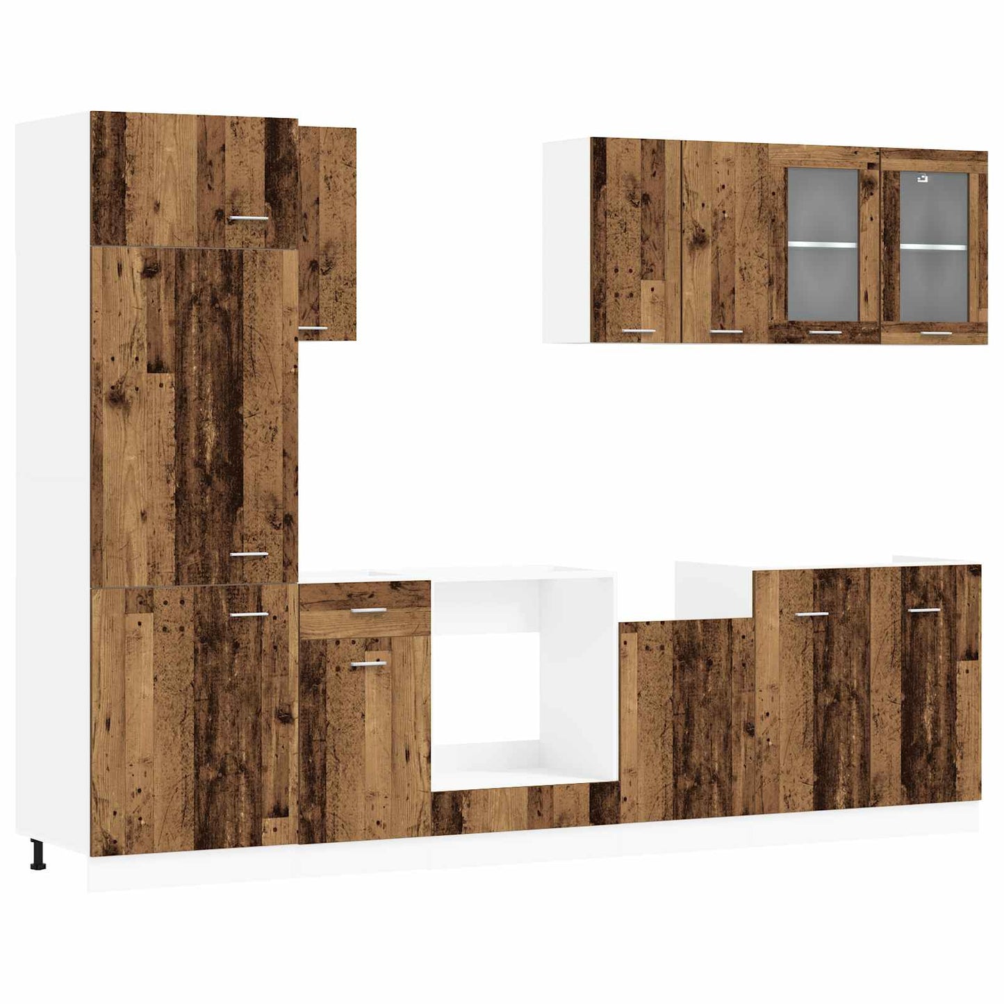 Kitchen Unit Lyon 8 pcs Old Wood Engineered Wood