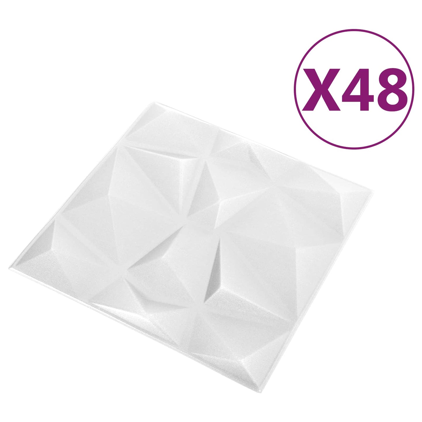 Wall Panels 48 pcs 50 x 50 cm Diamond White XPS Foam