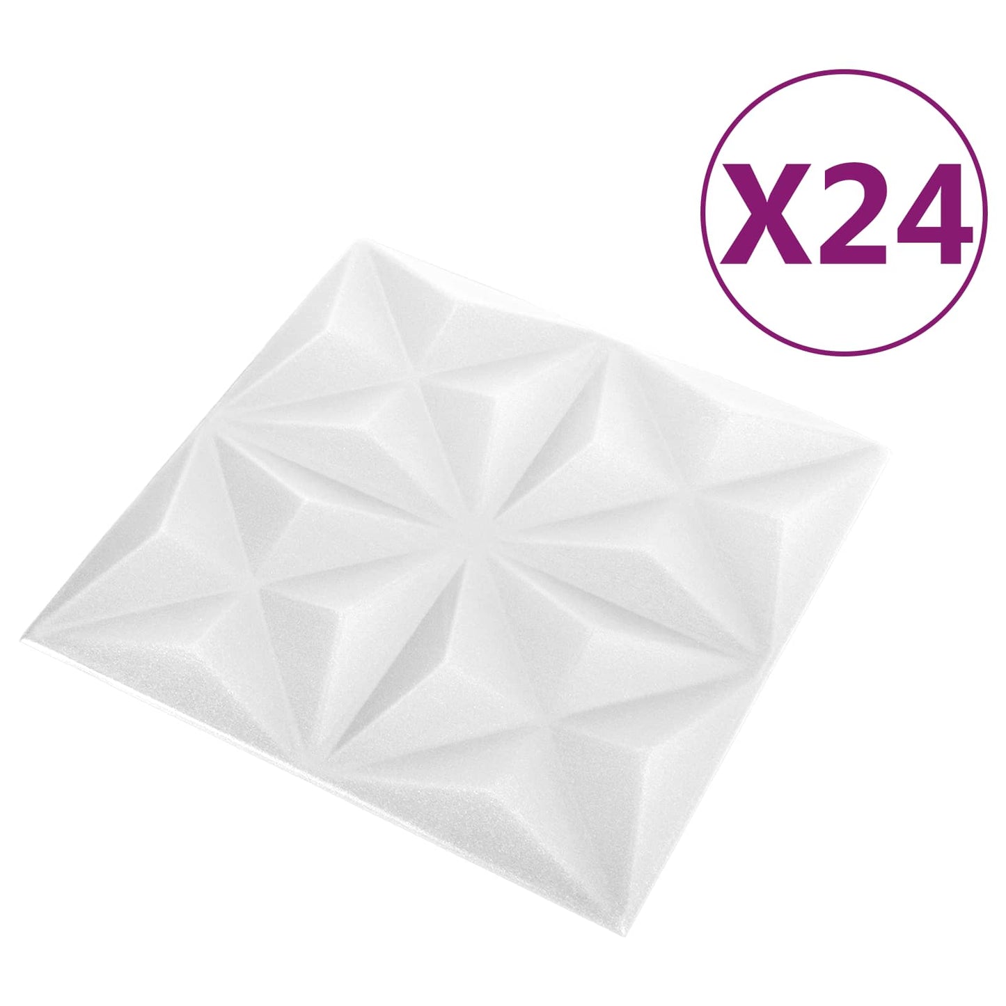 Wall Panels 24 pcs 50 x 50 cm Origami White XPS Foam