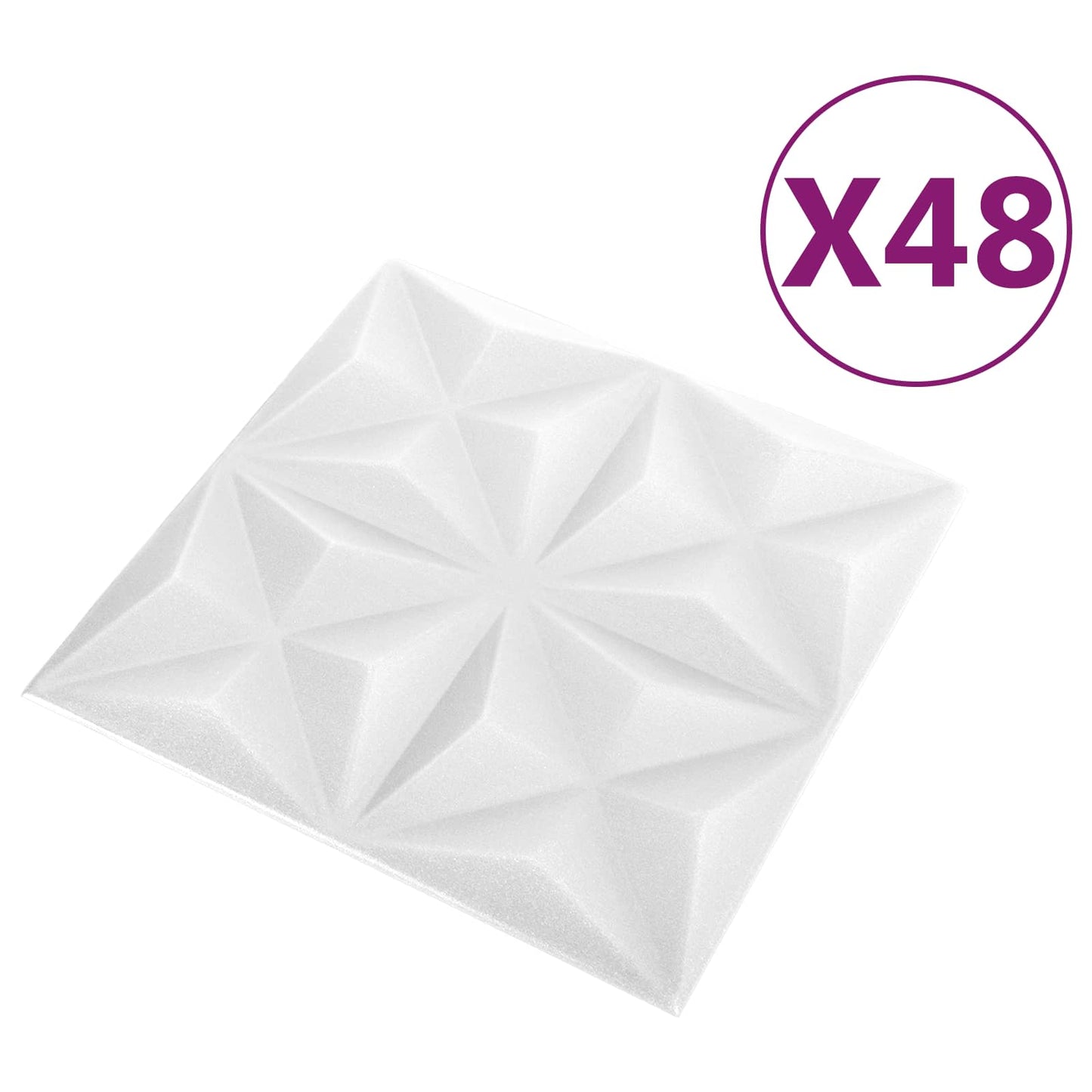 Wall Panels 48 pcs 50 x 50 cm Origami White XPS Foam
