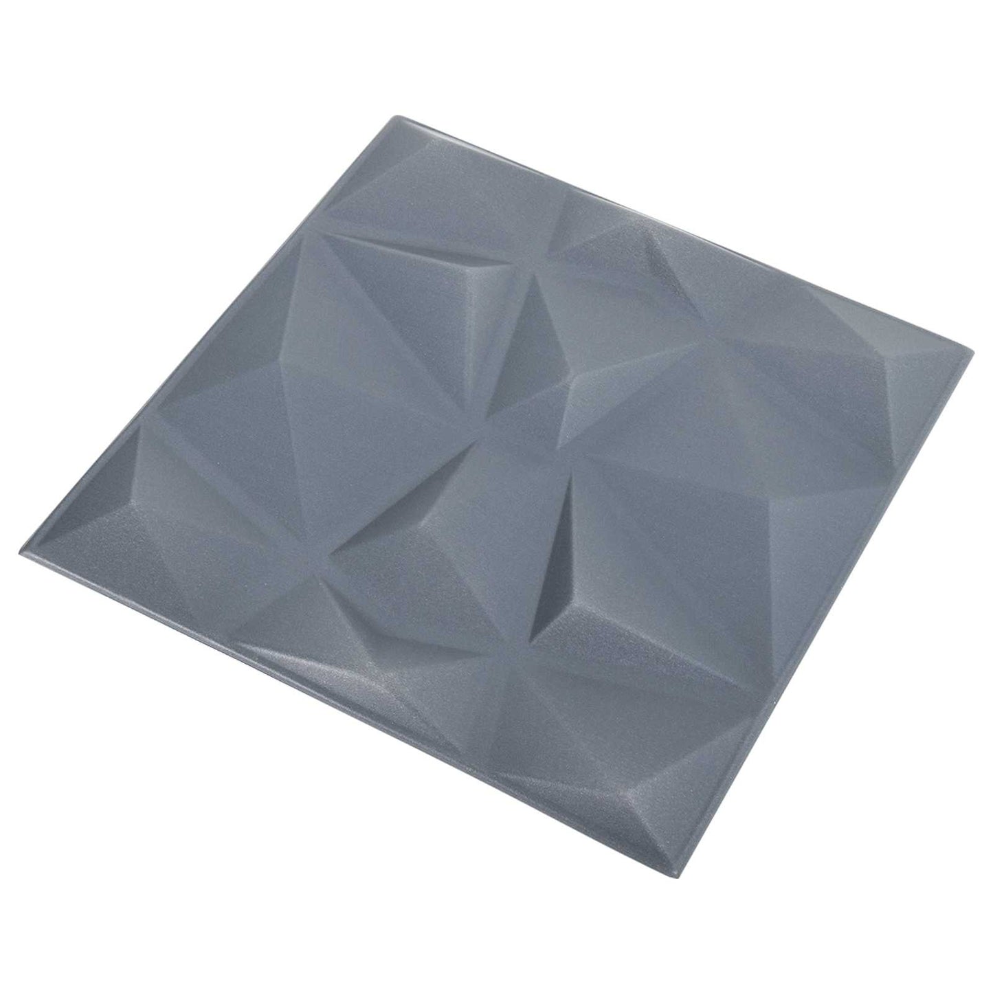 Wall Panels 12 pcs 50 x 50 cm Diamond Grey XPS Foam