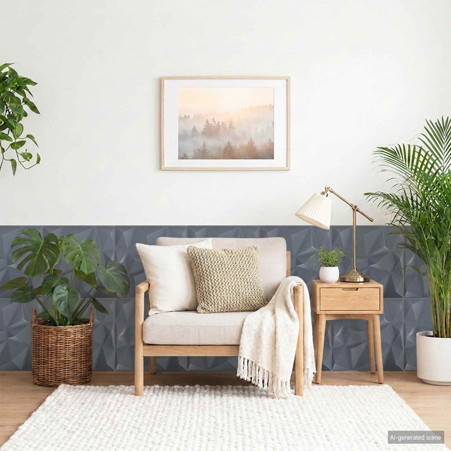 Wall Panels 24 pcs 50 x 50 cm Diamond Grey XPS Foam