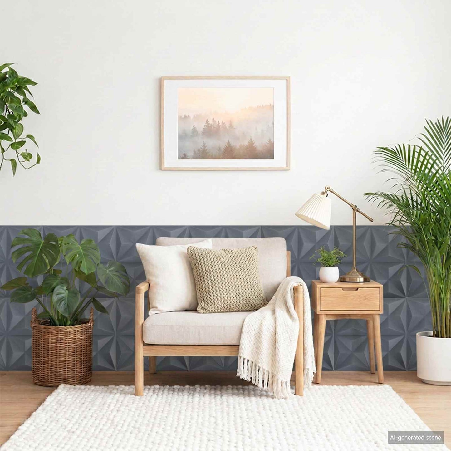 Wall Panels 48 pcs 50 x 50 cm Origami Grey XPS Foam