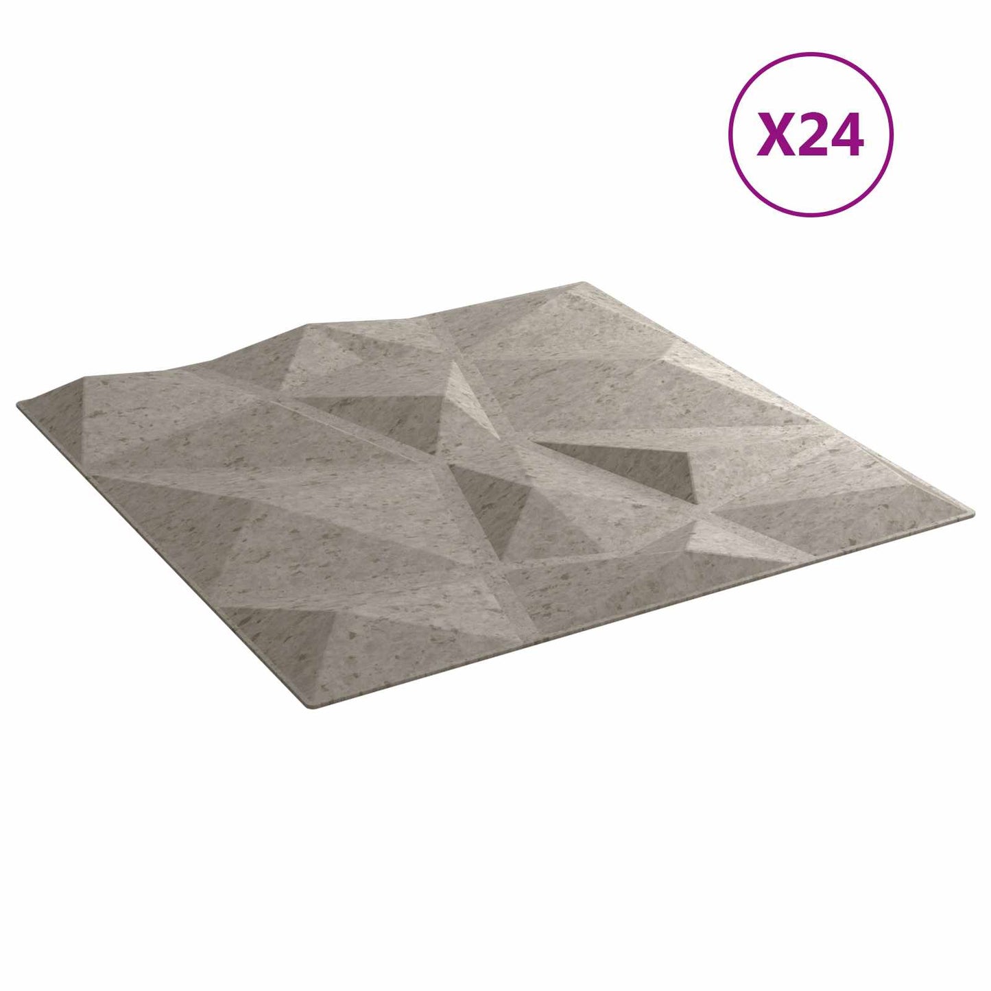 Wall Panels 24 pcs 50 x 50 cm Concrete Grey XPS Foam