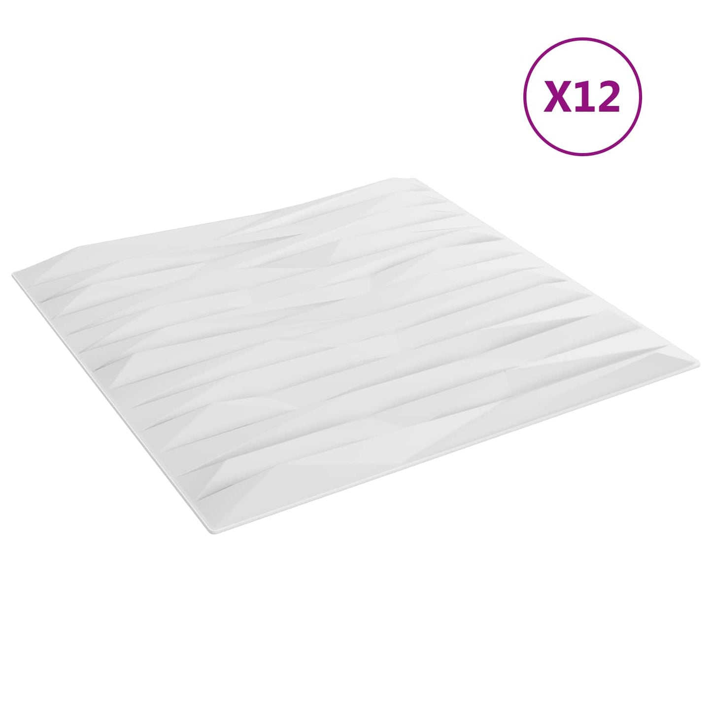 Wall Panels 12 pcs 50 x 50 cm White Stone XPS Foam