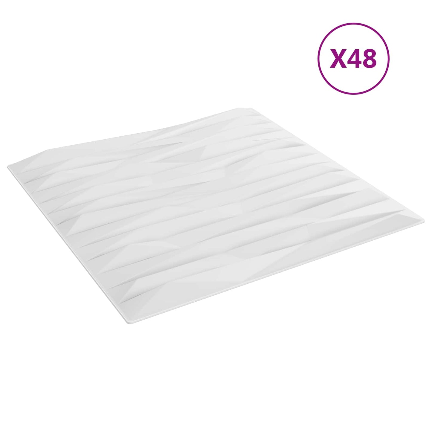 Wall Panels 48 pcs 50 x 50 cm White Stone XPS Foam