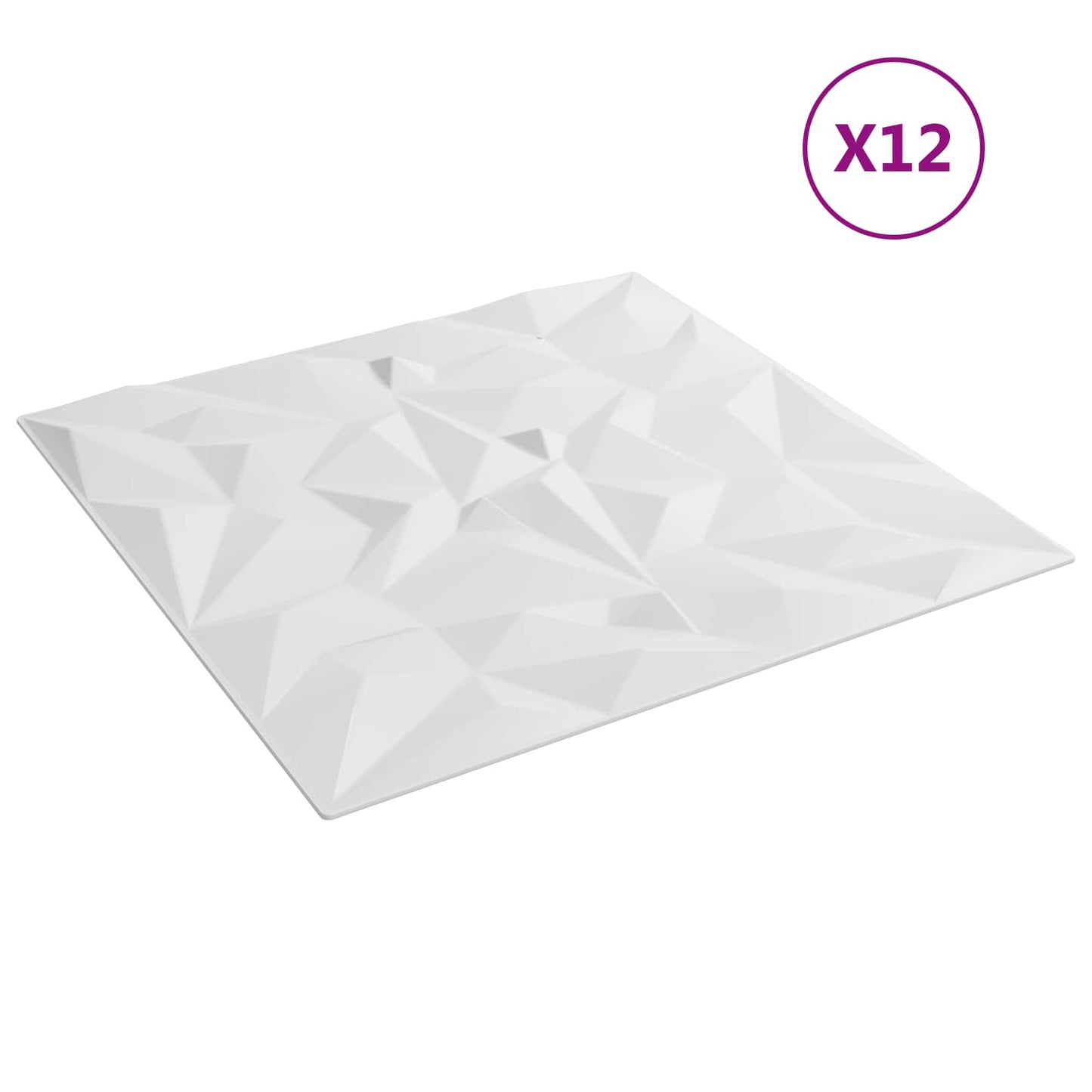 Wall Panels 12 pcs 50 x 50 cm White XPS Foam