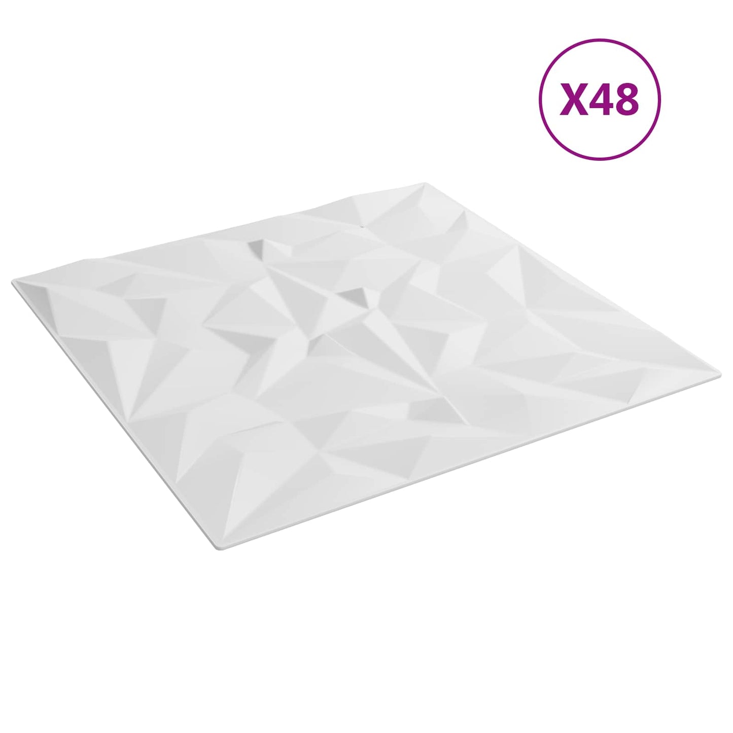 Wall Panels 48 pcs 50 x 50 cm White XPS Foam