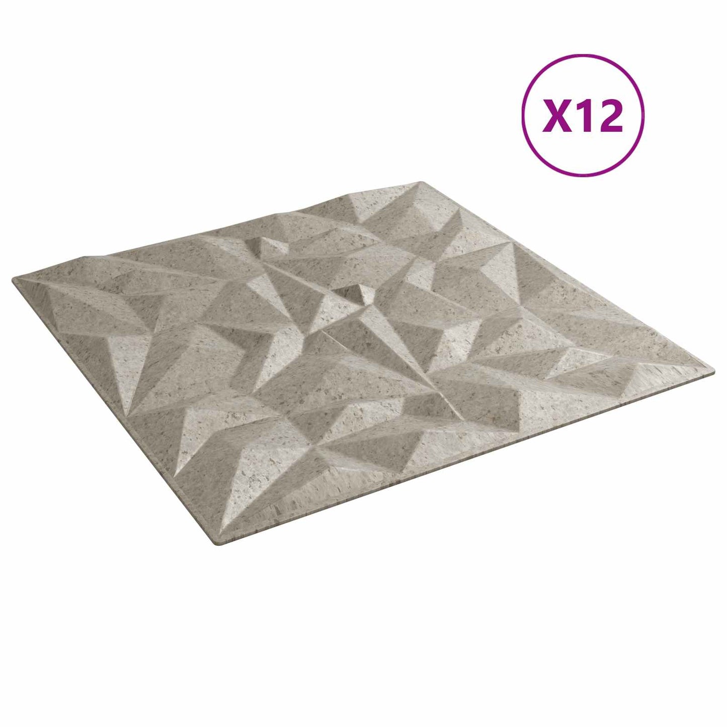 Wall Panels 12 pcs 50 x 50 cm Amethyst Beton XPS Foam