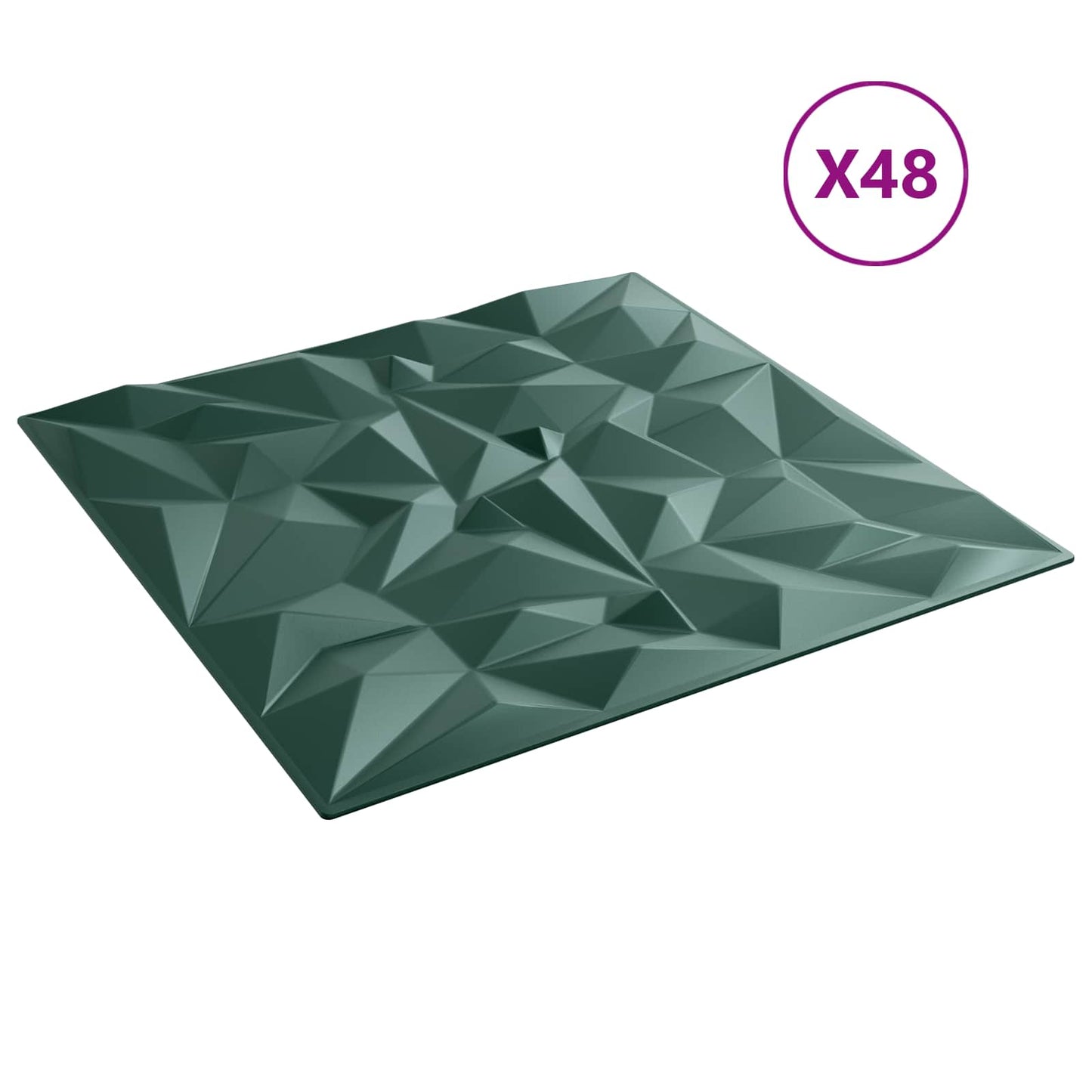 Wall Panels 48 pcs 50 x 50 cm Amethyst Green XPS Foam