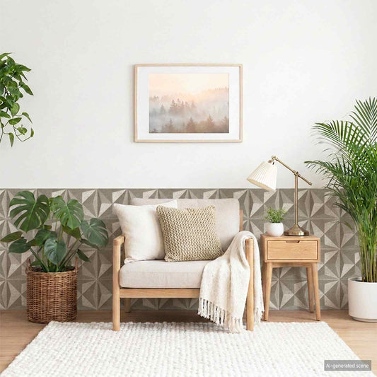 Wall Panels 12 pcs 50 x 50 cm Origami Beton XPS Foam