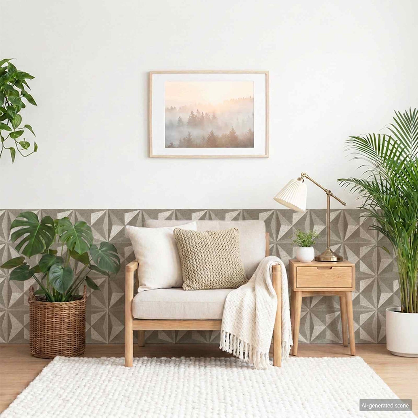 Wall Panels 24 pcs 50 x 50 cm Origami Beton XPS Foam