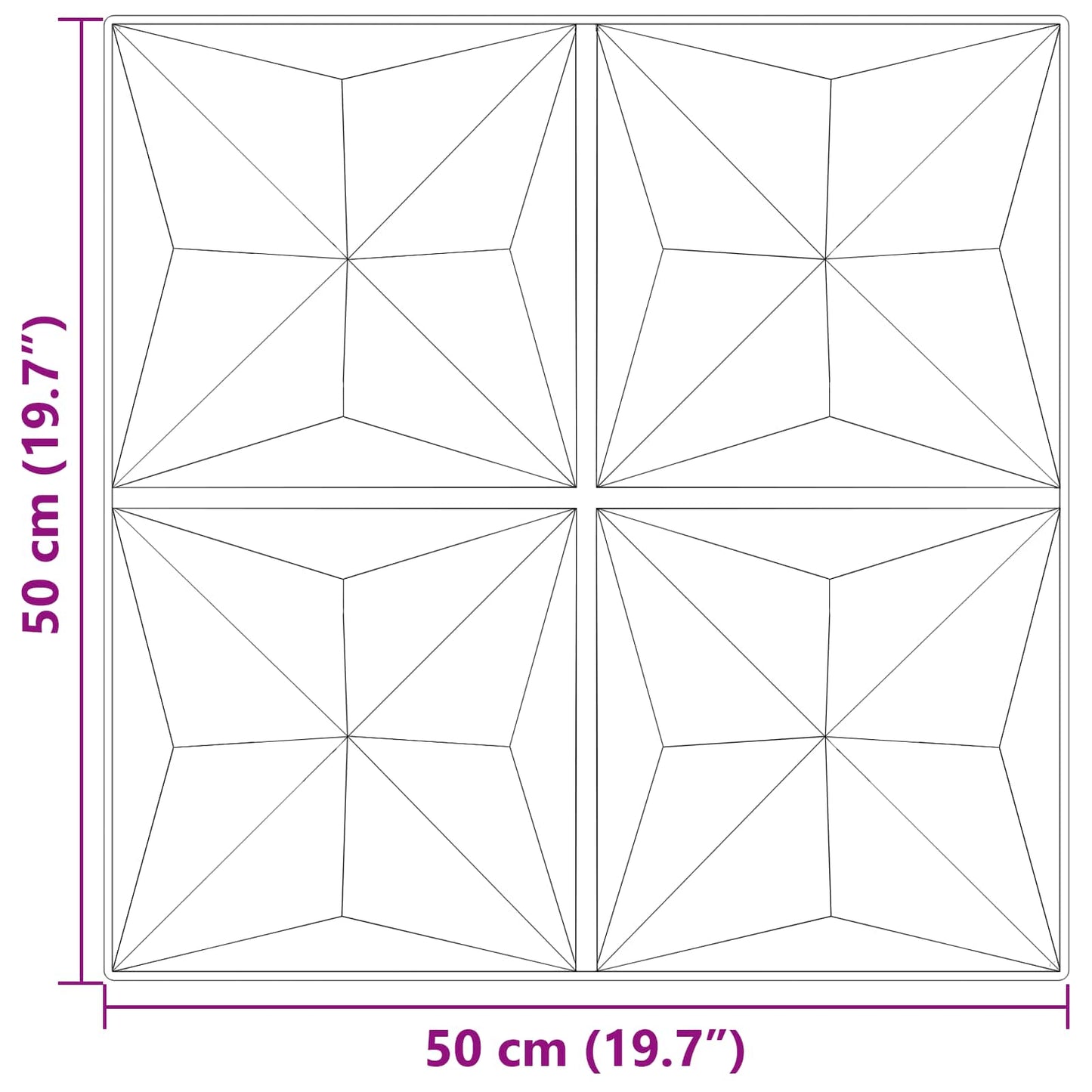 Wall Panels 24 pcs 50 x 50 cm Origami Beton XPS Foam