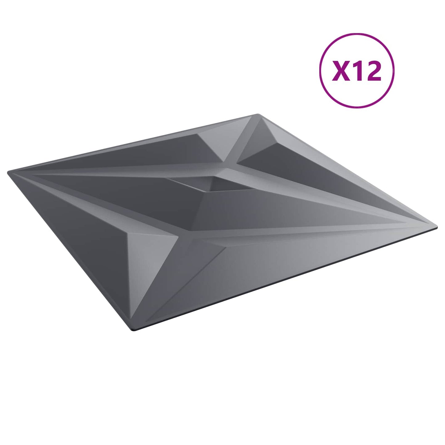 Wall Panels 12 pcs 50 x 50 cm Star Grey XPS Foam
