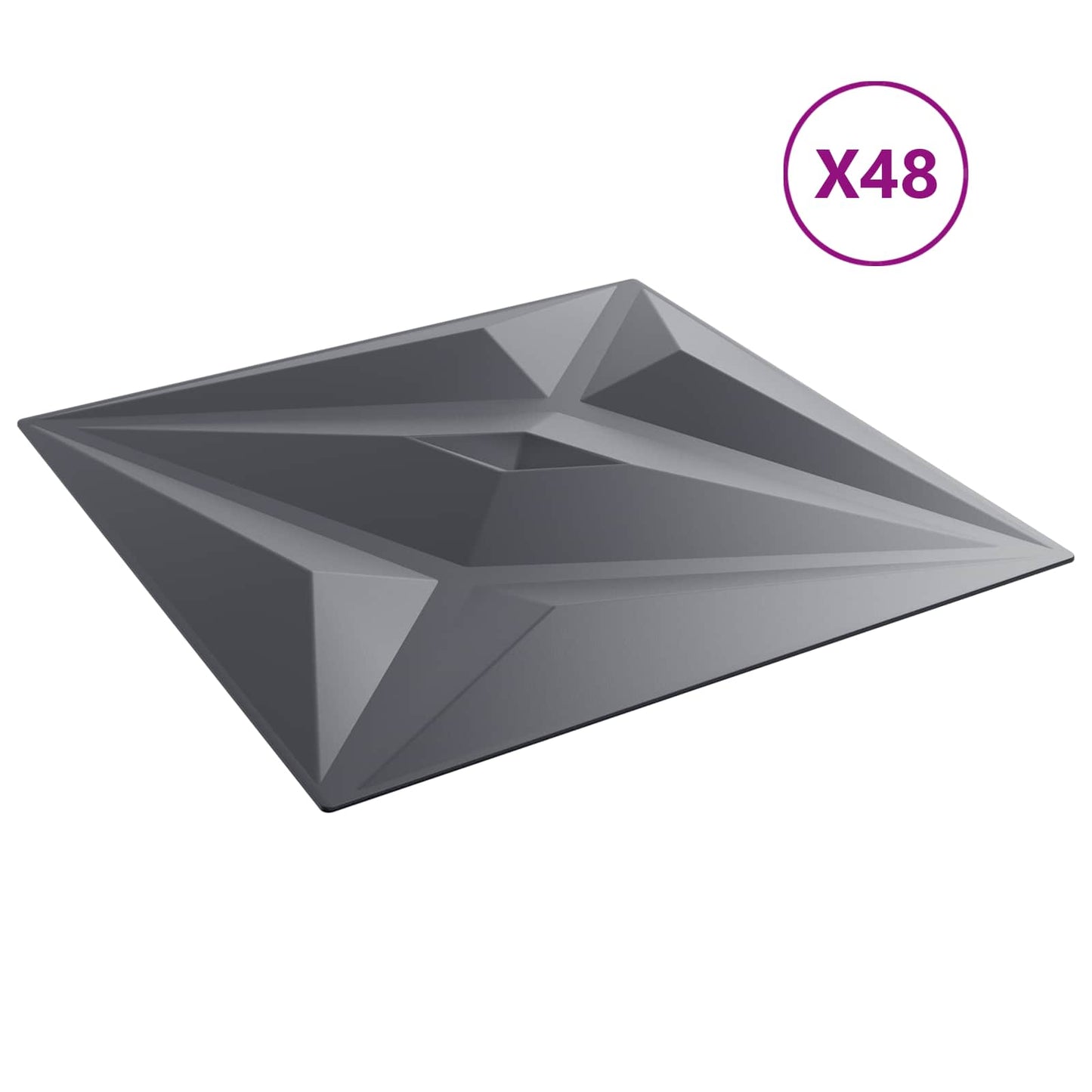Wall Panels 48 pcs 50 x 50 cm Star Grey XPS Foam