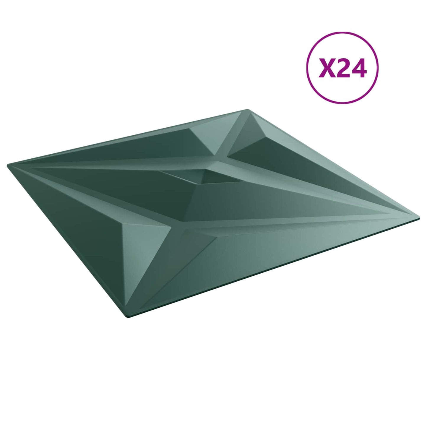 Wall Panels 24 pcs 50 x 50 cm Star Green XPS Foam