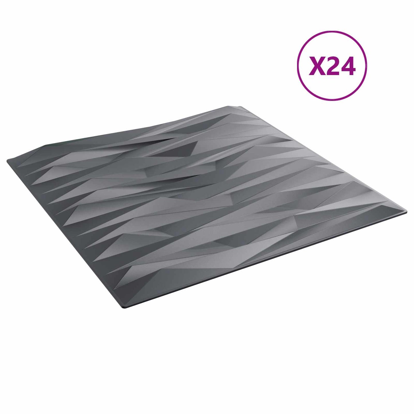 Wall Panels 24 pcs 50 x 50 cm Stone Grey XPS Foam