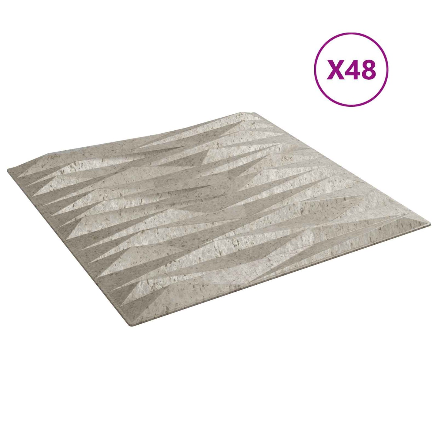 Wall Panels 48 pcs 50 x 50 cm Stone Beton XPS Foam