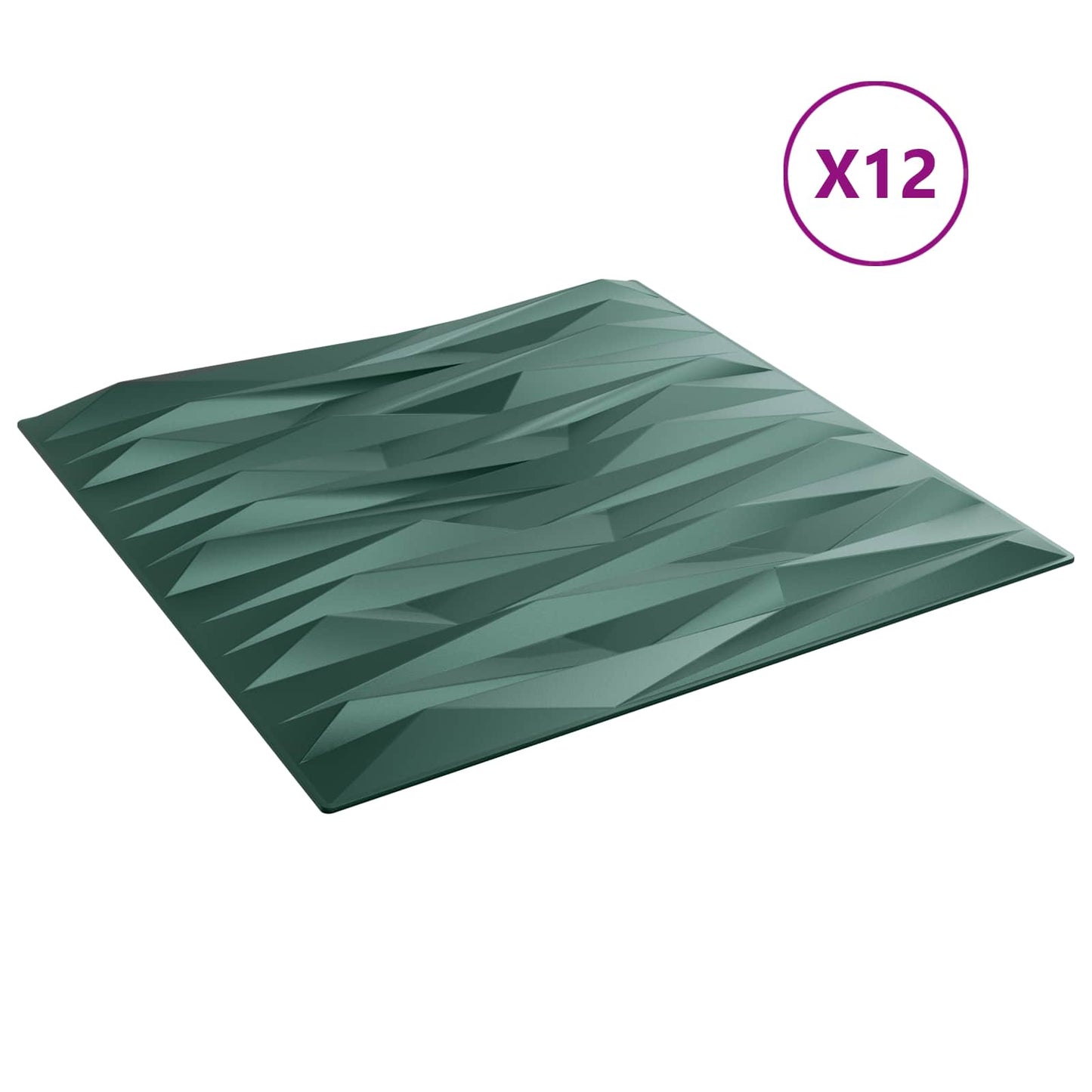 Wall Panels 12 pcs 50 x 50 cm Stone Green XPS Foam