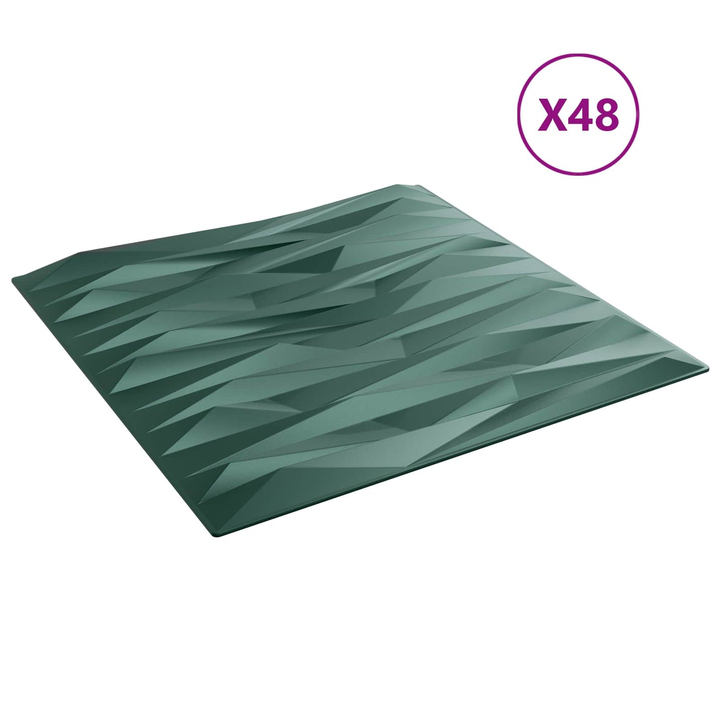 Wall Panels 48 pcs 50 x 50 cm Stone Green XPS Foam