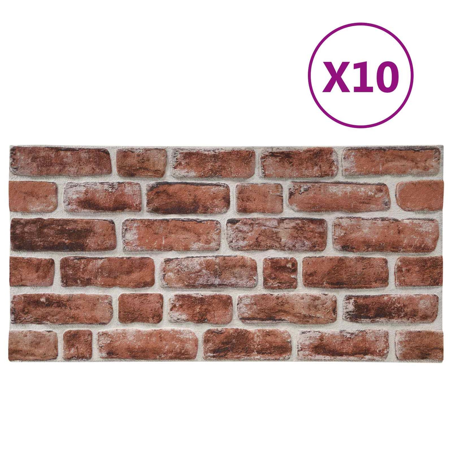 Wall Panels 10 pcs 100 x 50 cm Dark Brown and White EPS Foam