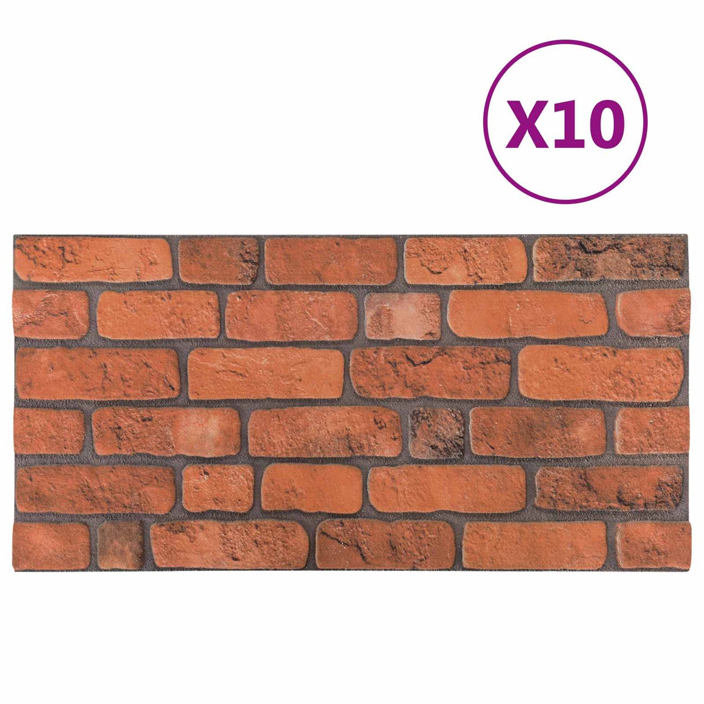 Wall Panels 10 pcs 100 x 50 cm Terracotta EPS Foam