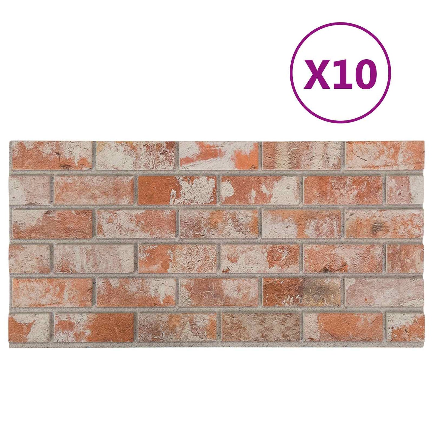 Wall Panels 10 pcs 100 x 50 cm Orange EPS Foam
