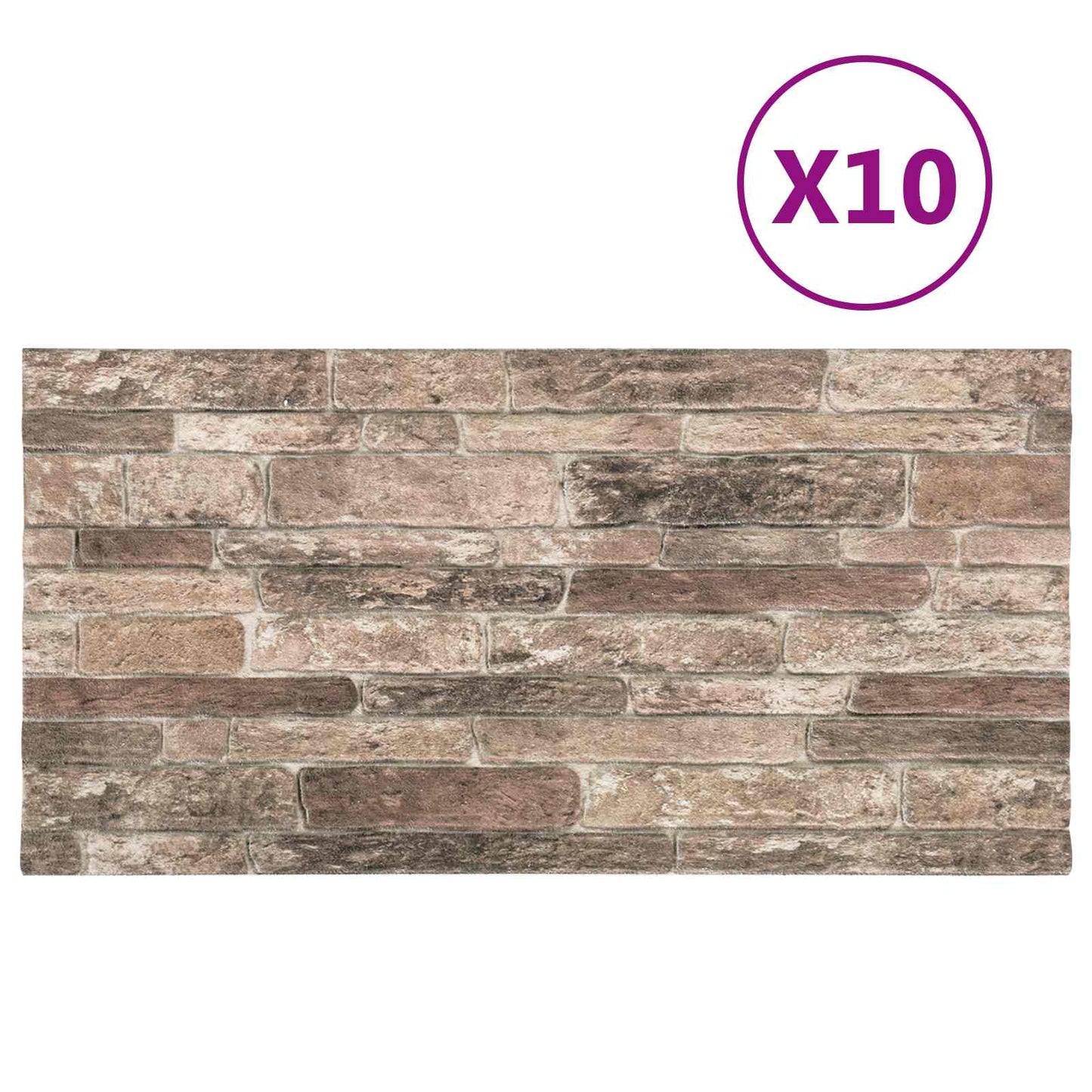 Wall Panels 10 pcs 100 x 50 cm Multicolour EPS Foam