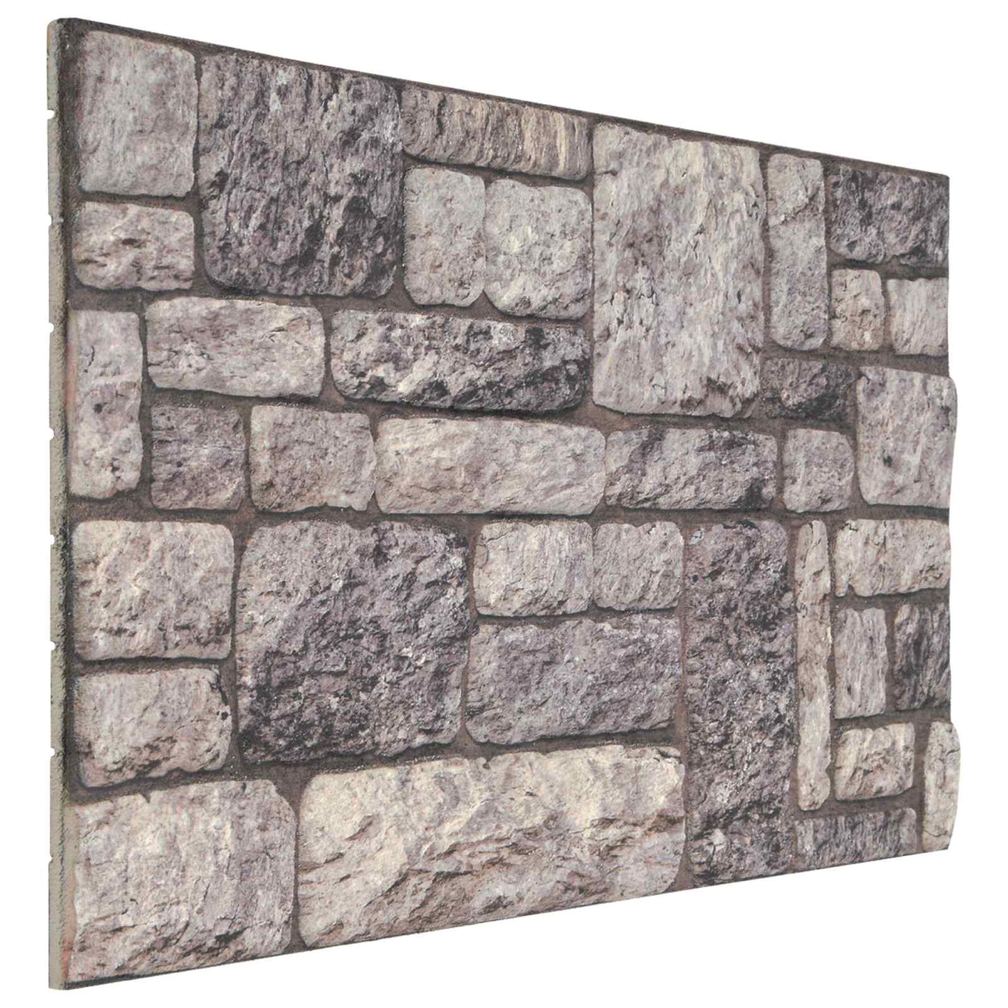 Wall Panels 10 pcs 100 x 50 cm Grey and White EPS Foam