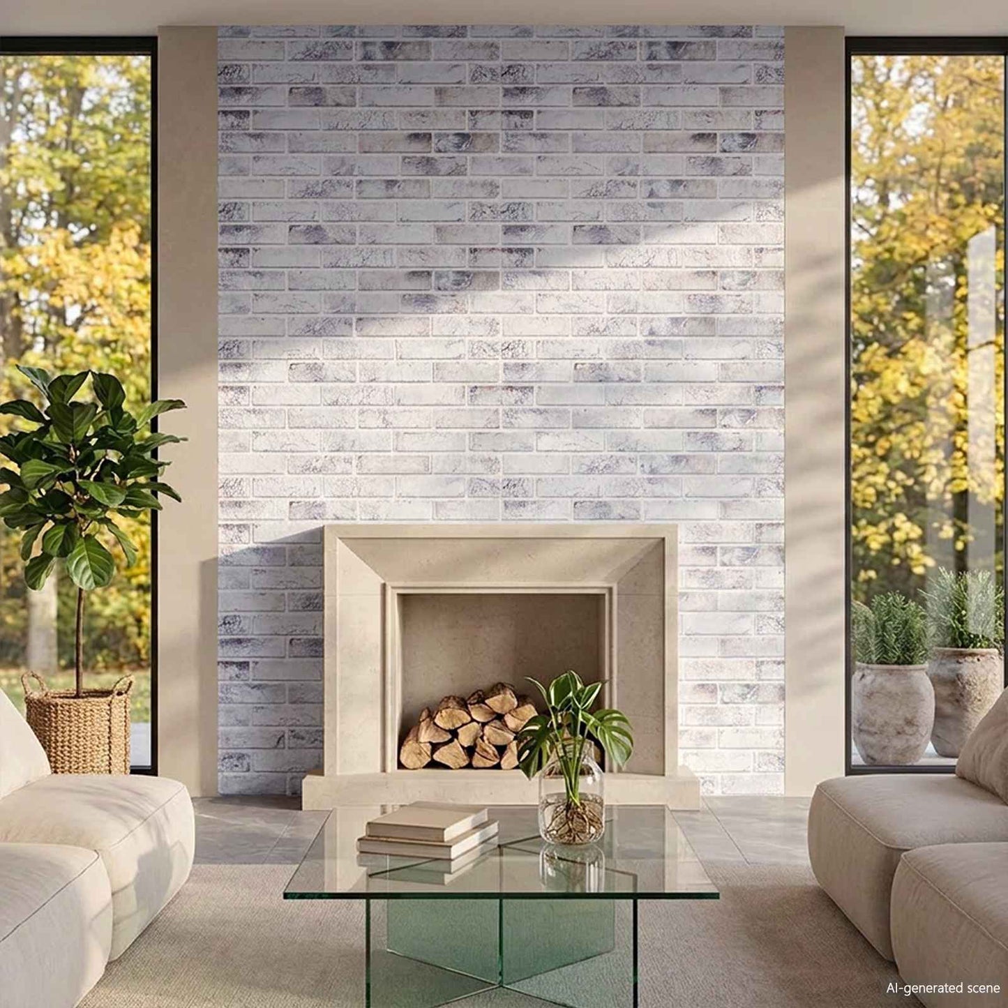 Wall Panels 10 pcs 100 x 50 cm Light Grey and Black EPS Foam