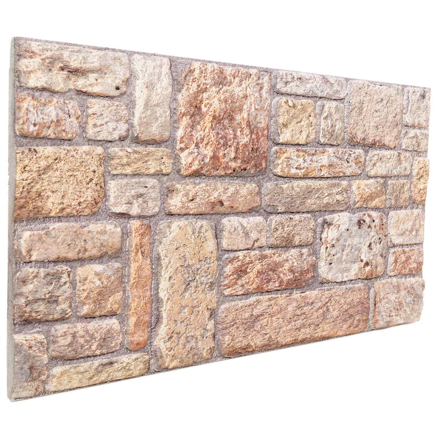 Wall Panels 10 pcs 100 x 50 cm Light Brown and White EPS Foam