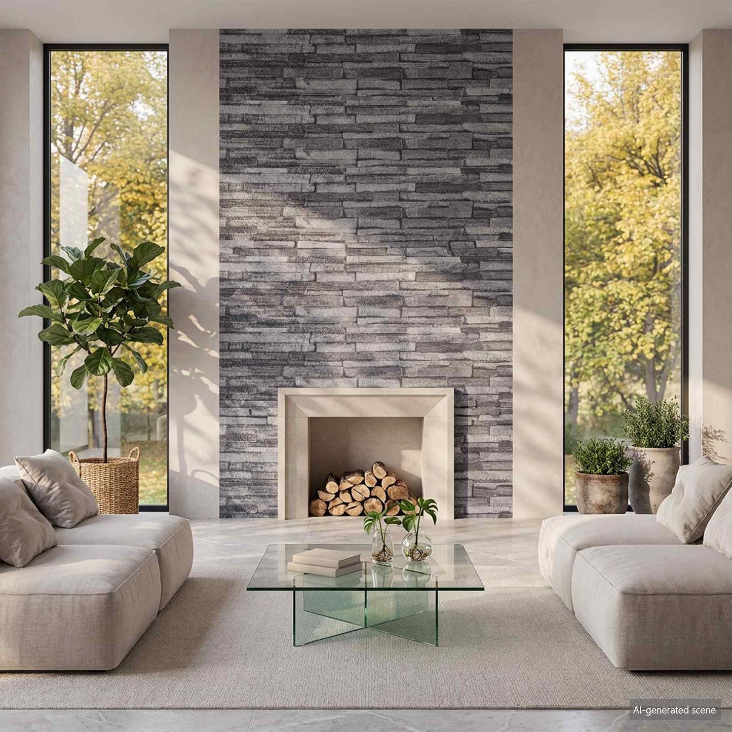 Wall Panels 10 pcs 100 x 25 cm Anthracite EPS Foam
