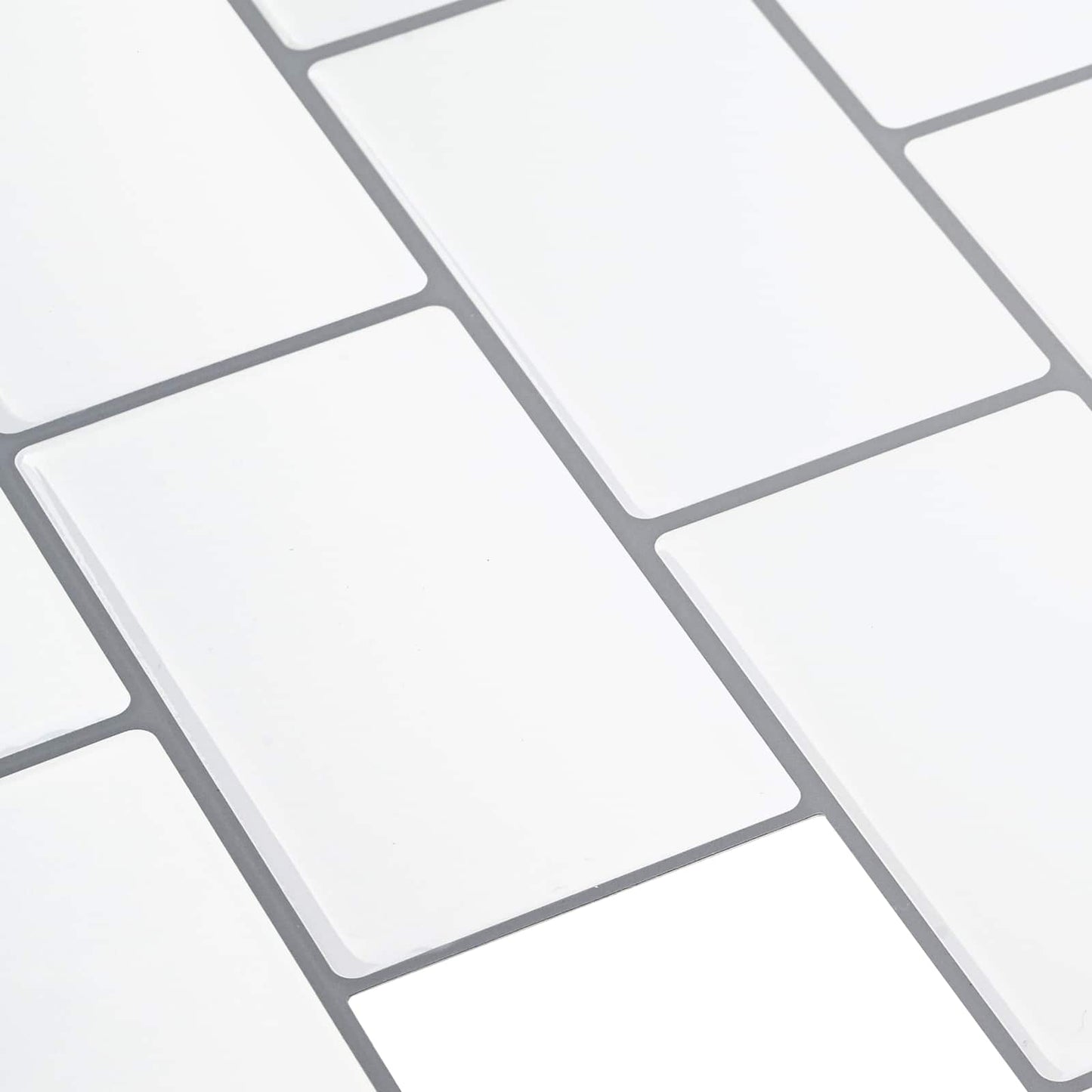 Subway Tile 10 pcs White Grey 30 x 30 cm Polyurethane and PET