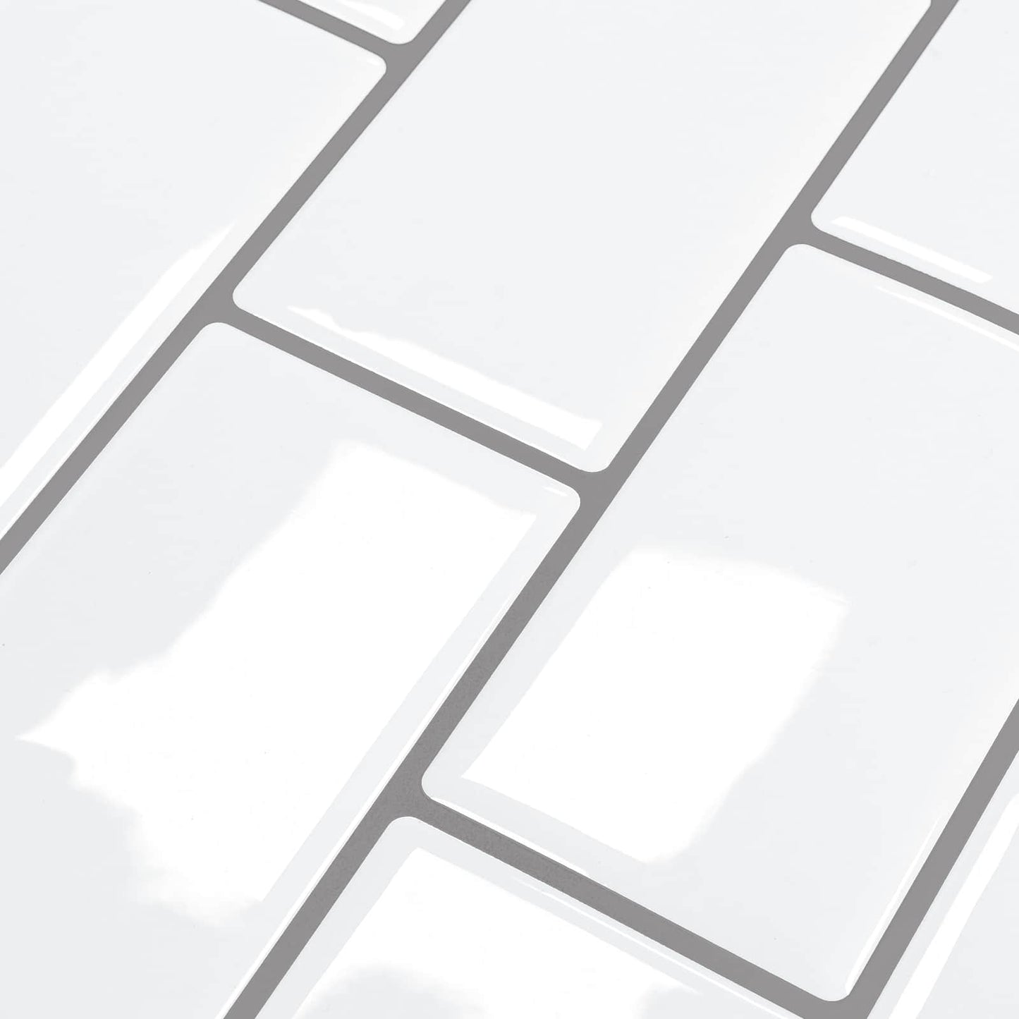 Subway Tile 10 pcs White Grey 30 x 30 cm Polyurethane and PET