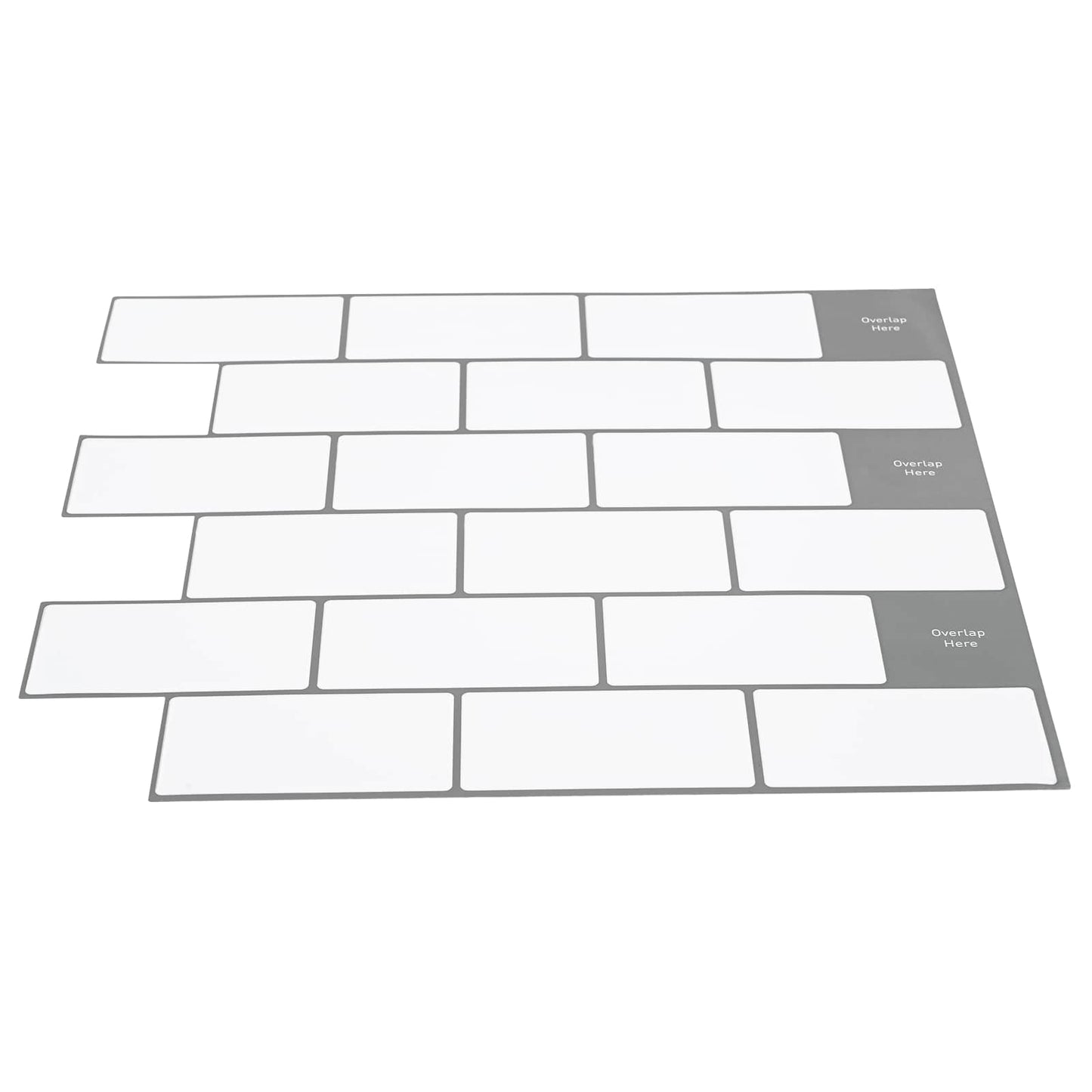 Subway Tile 10 pcs White Grey 30 x 30 cm Polyurethane and PET