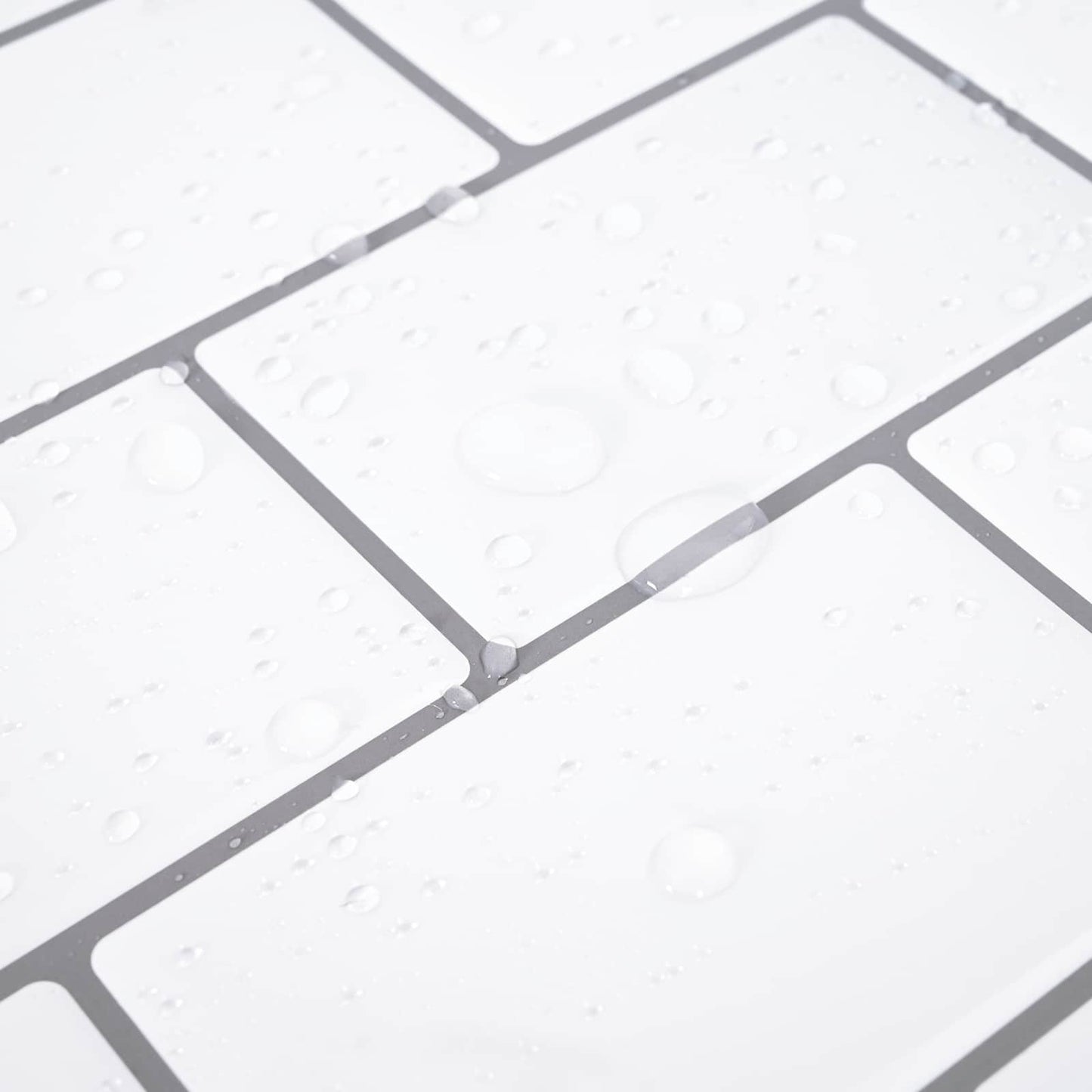 Subway Tile 50 pcs White Grey 30 x 30 cm Polyurethane and PET