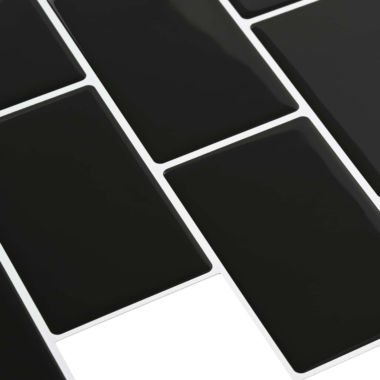 Subway Tile 10 pcs Black 30 x 30 cm Polyurethane and PET