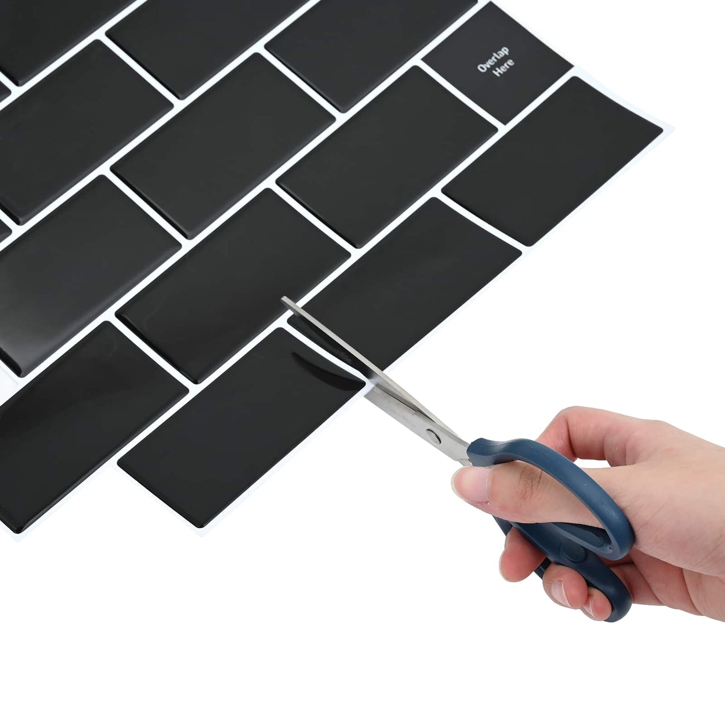 Subway Tile 10 pcs Black 30 x 30 cm Polyurethane and PET