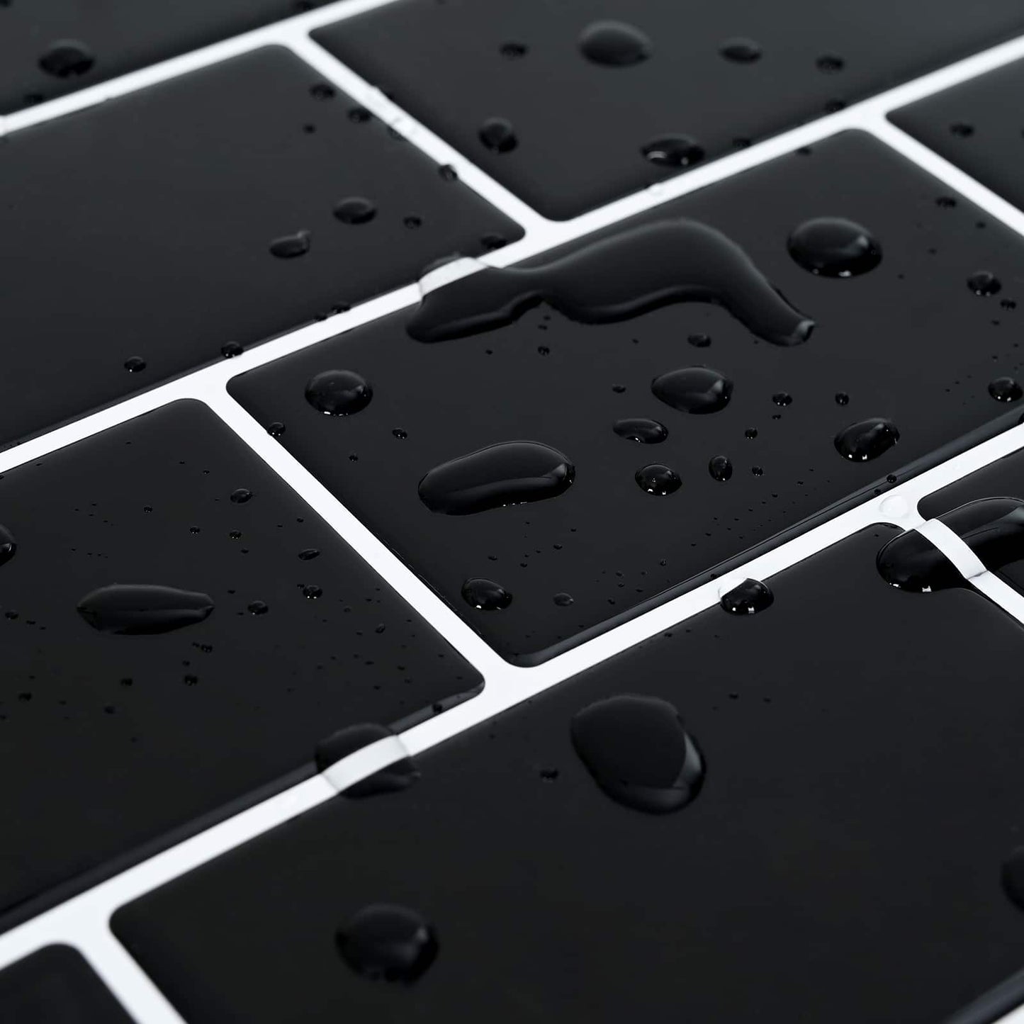 Subway Tile 10 pcs Black 30 x 30 cm Polyurethane and PET