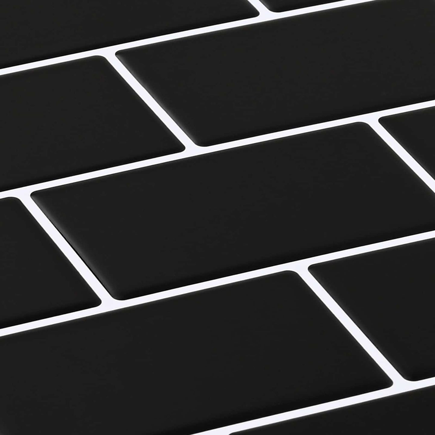 Subway Tile 10 pcs Black 30 x 30 cm Polyurethane and PET