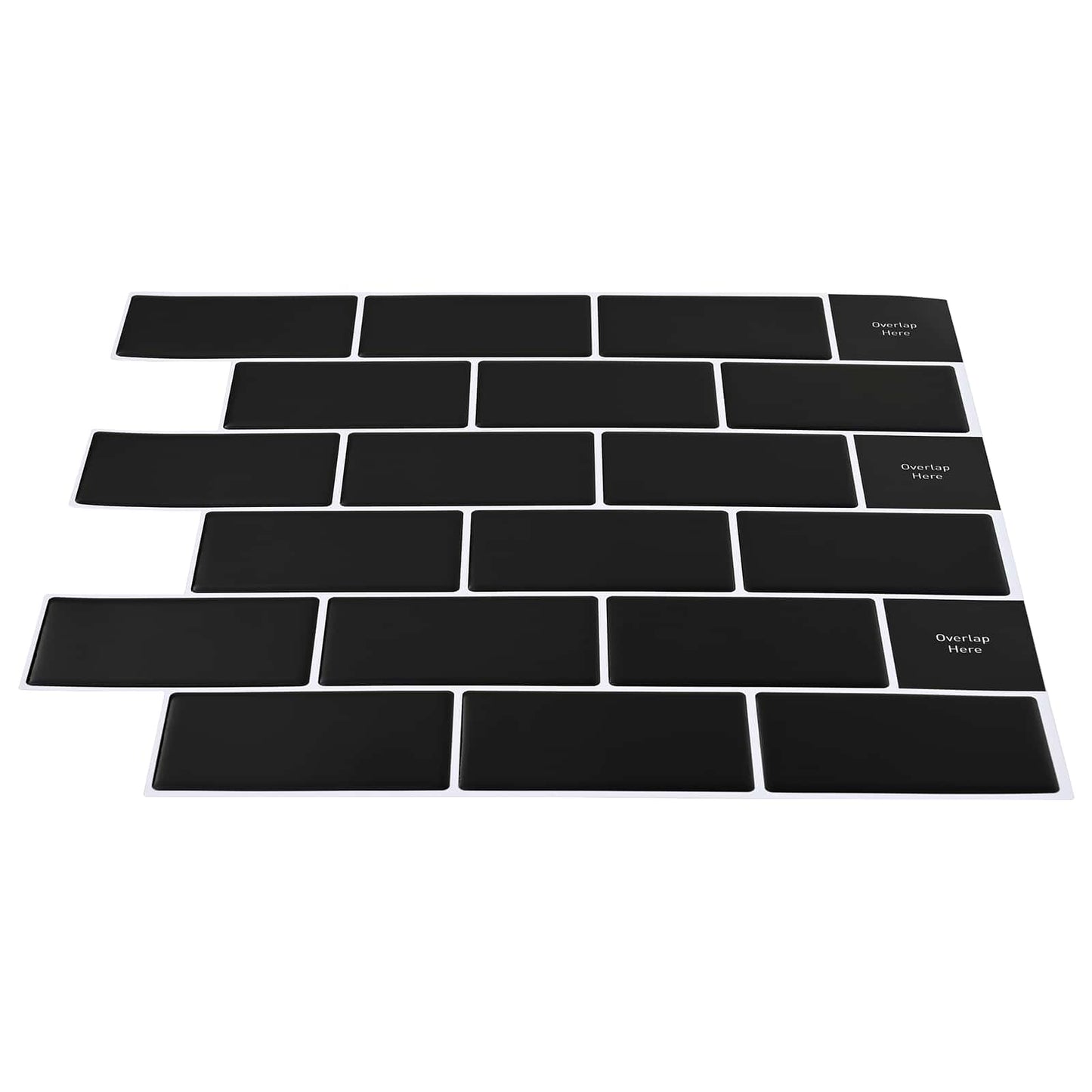 Subway Tile 10 pcs Black 30 x 30 cm Polyurethane and PET