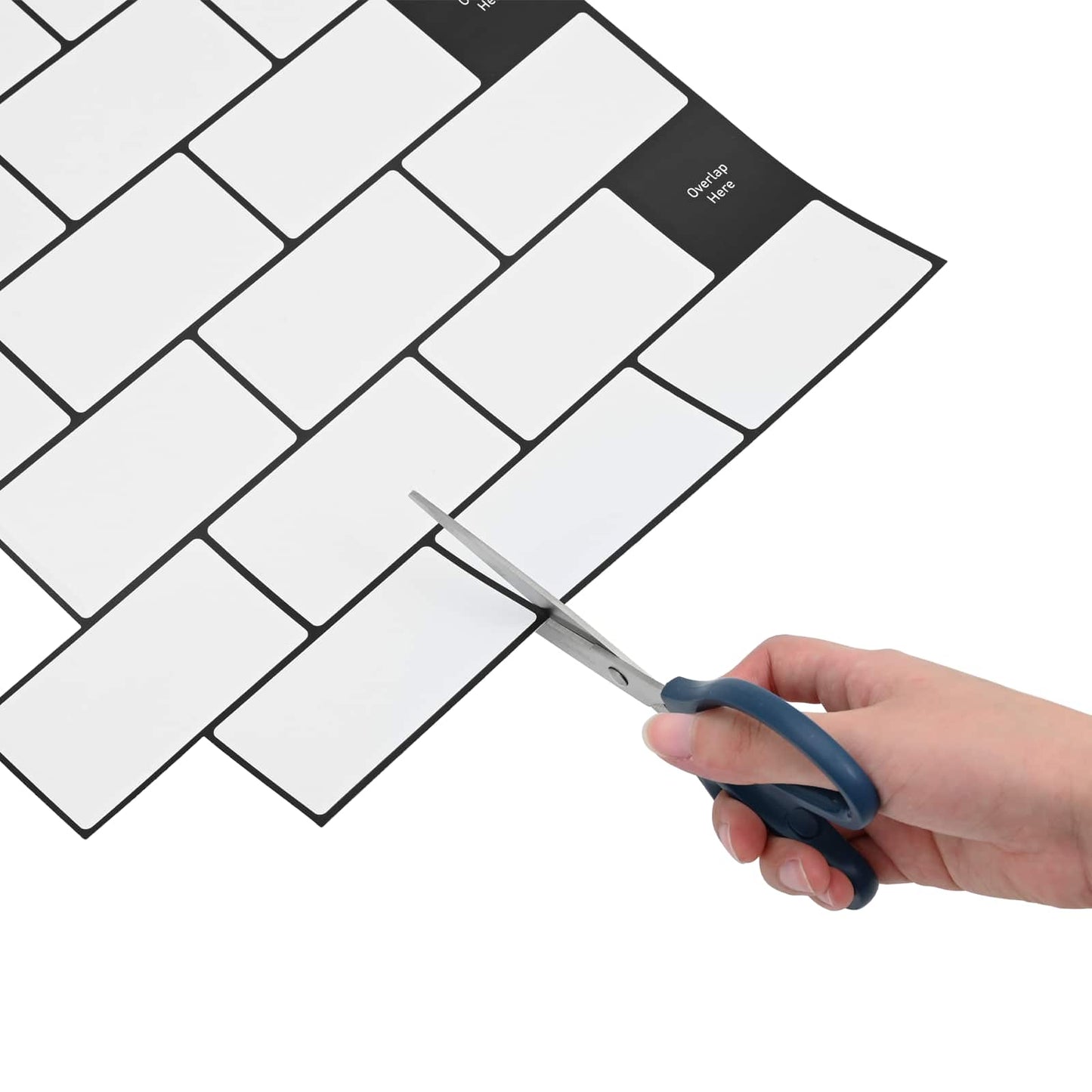 Subway Tile 10 pcs White Black 30 x 30 cm Polyurethane and PET