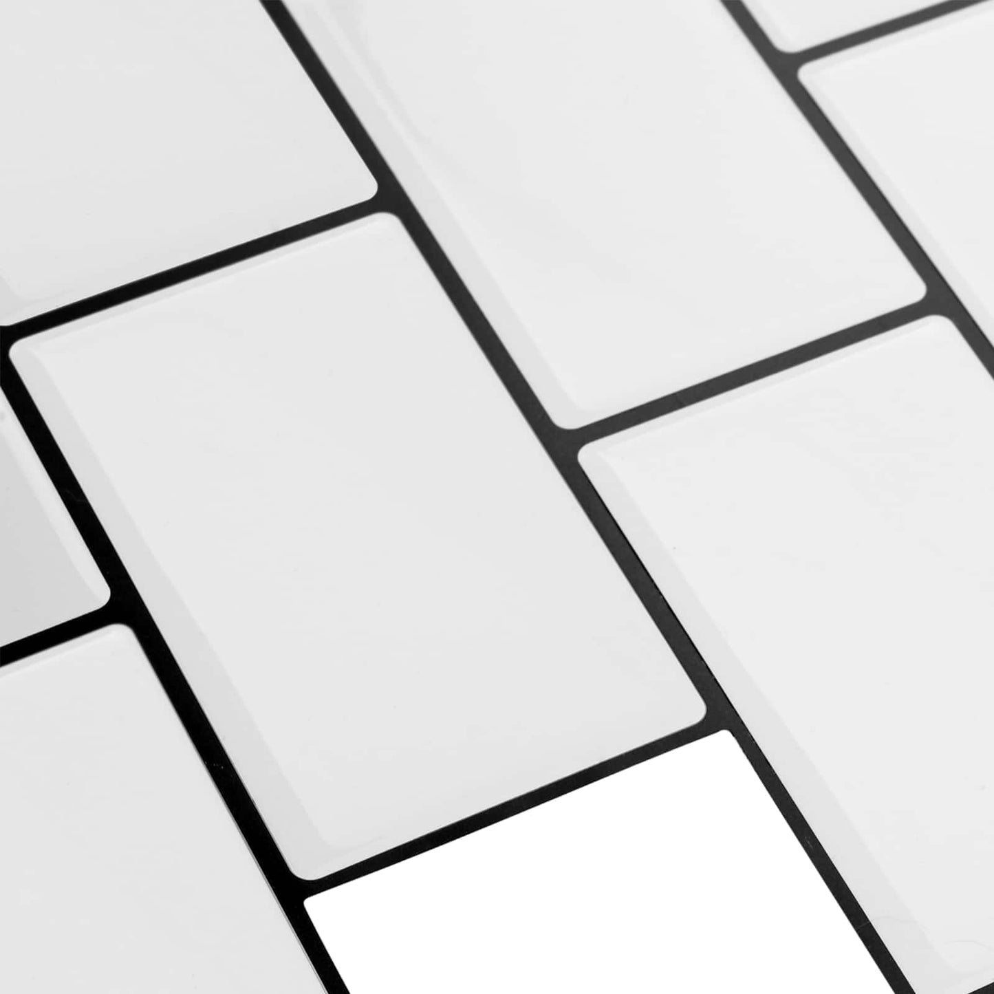 Subway Tile 50 pcs White Black 30 x 30 cm Polyurethane and PET