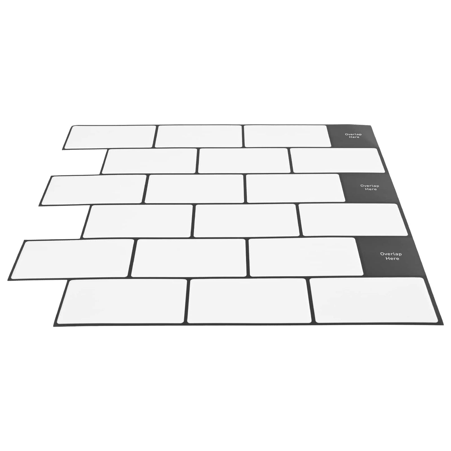 Subway Tile 50 pcs White Black 30 x 30 cm Polyurethane and PET
