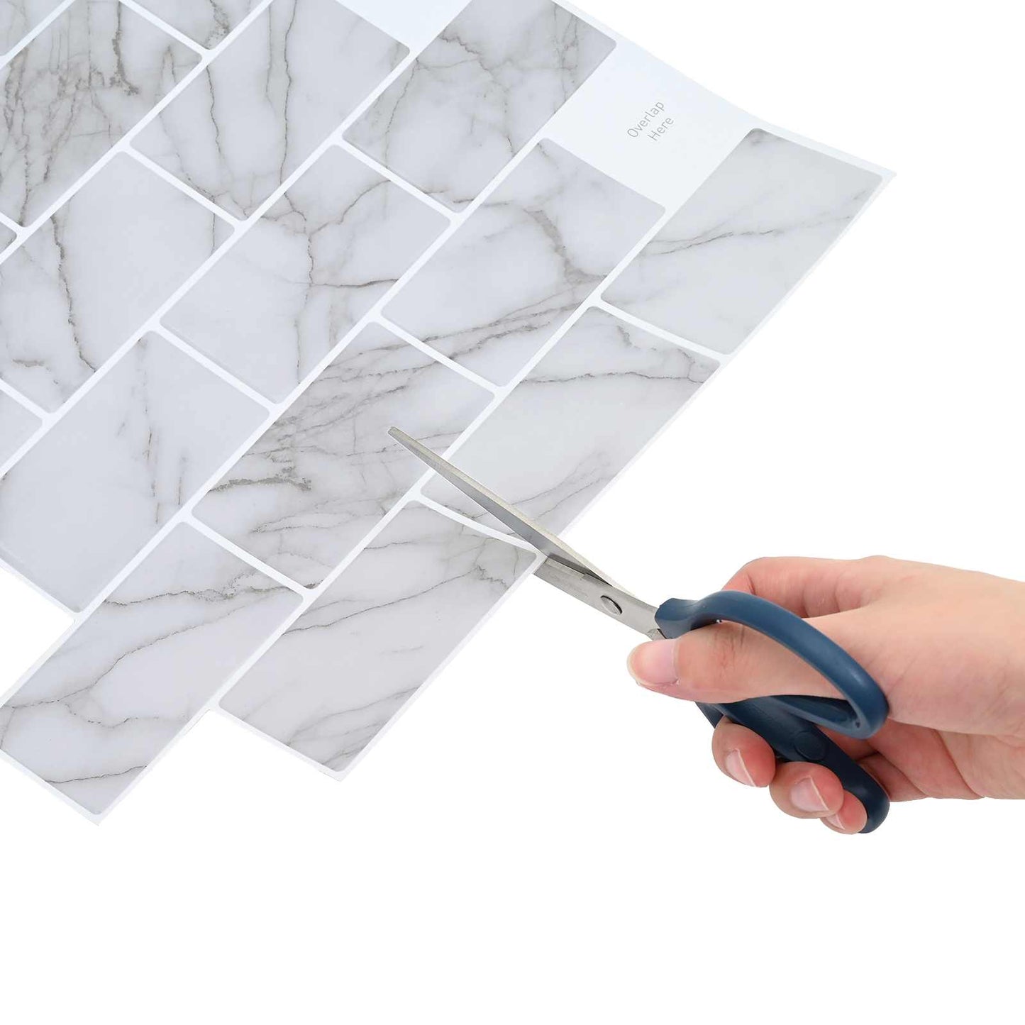 Subway Tile 20 pcs White Marble 30 x 30 cm Polyurethane and PET